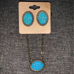 Pink Panache Turquoise Earring and Necklace Set